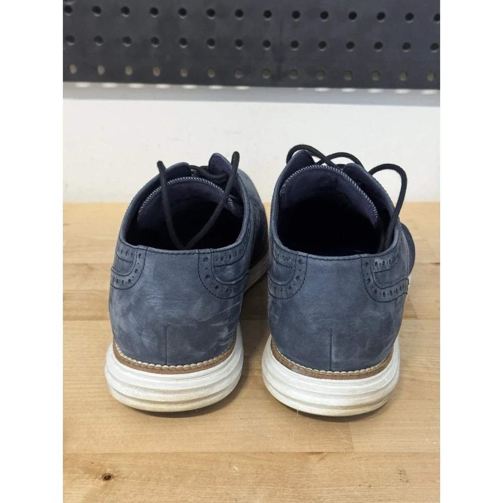 Cole Haan Navy Blue Wingtip Boat Shoes